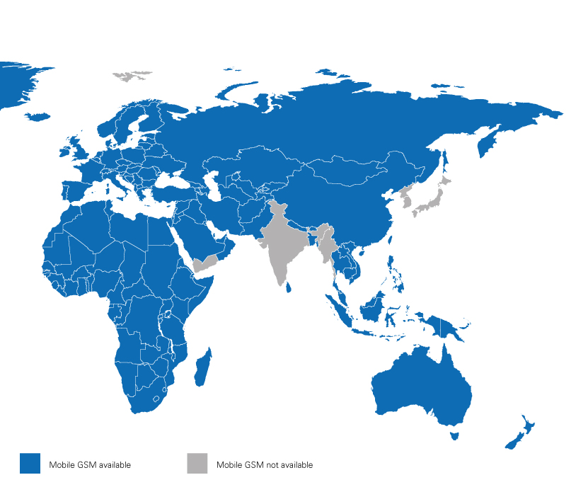 Global Map of the GSM(Mobile) Coverage